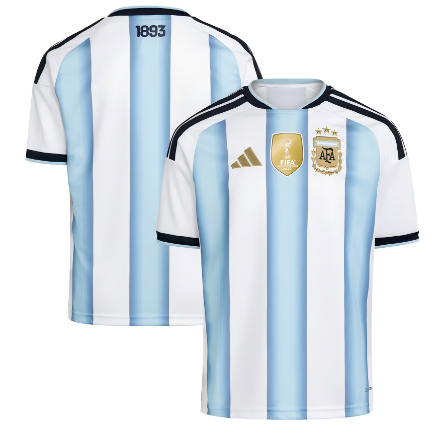 Blue & White Coronation, Three-Star Legacy: Argentina 2026 World Cup Champions Home Jersey – Honoring the Glory of La Albiceleste